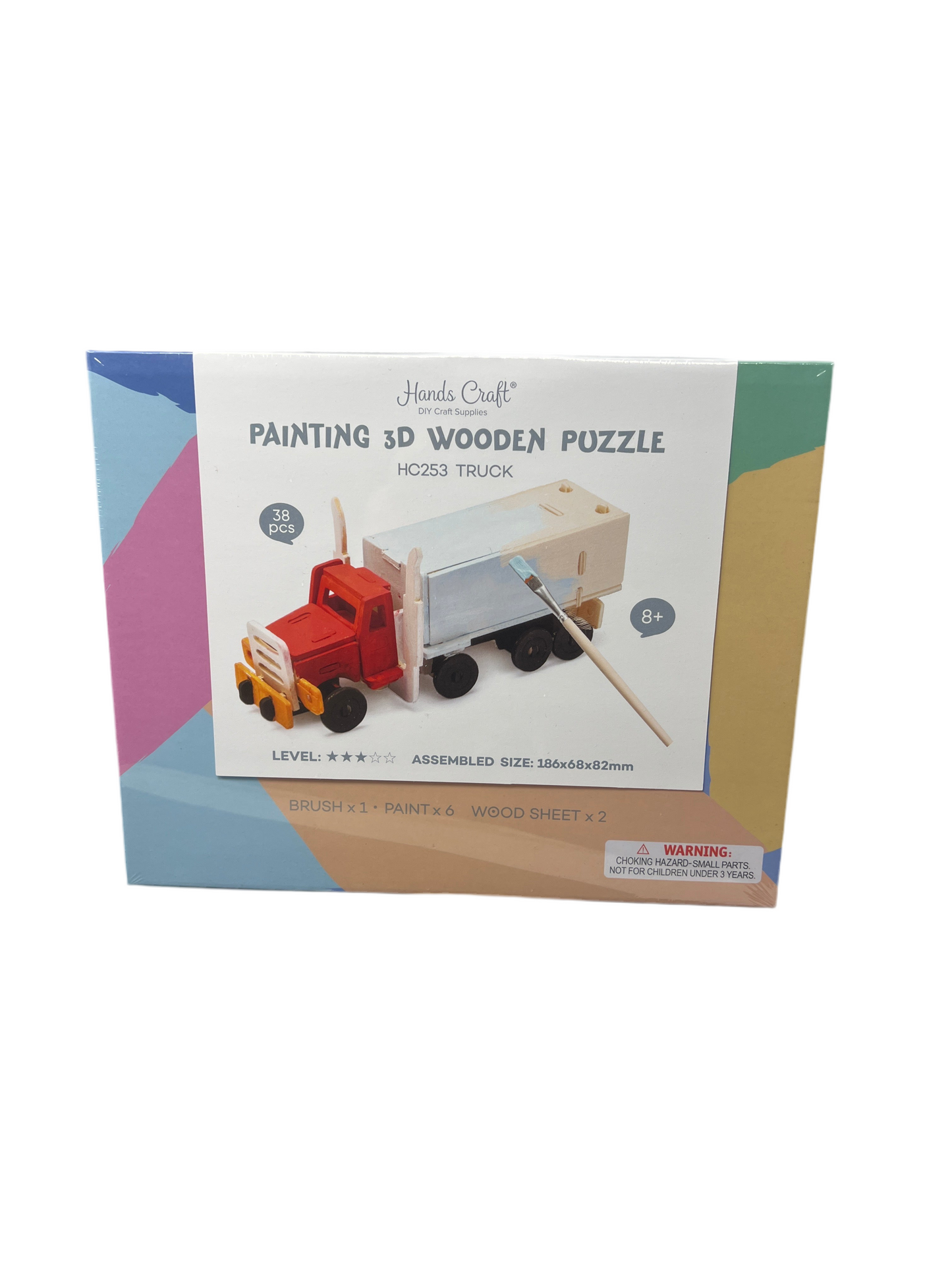 DIY 3D WOODEN PUZZLE WITH PAINT KIT: TRUCK