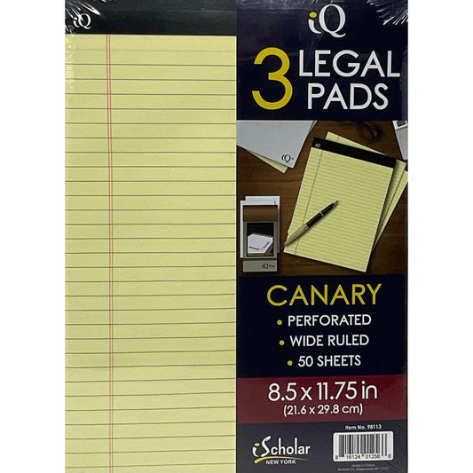 Canary Legal Pad Pk.3