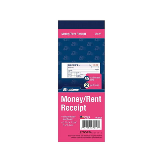 MONEY/RENT RECEIPT BOOK NCR 2PT 2" X 7"