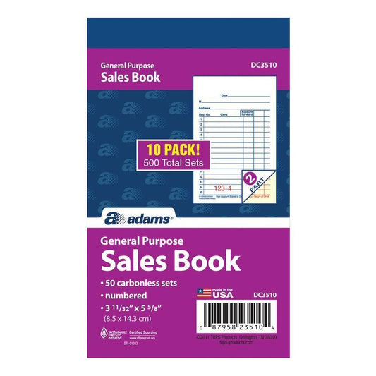 SALES ORDER BOOK NCR 2PT 3" X 5" PQ.10