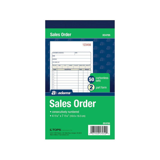 SALES ORDER BOOK NCR 2PT 4" X 7"