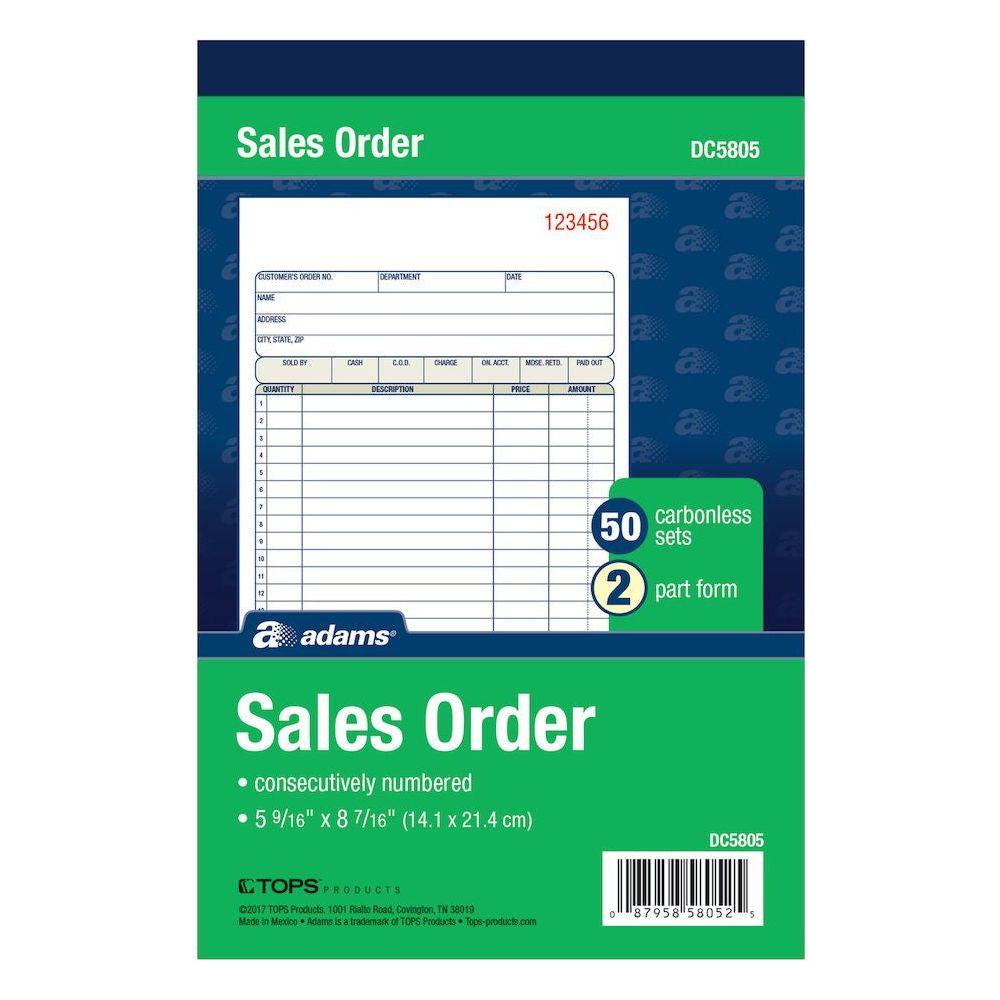SALES ORDER BOOK NCR 2PT 5" X 8"