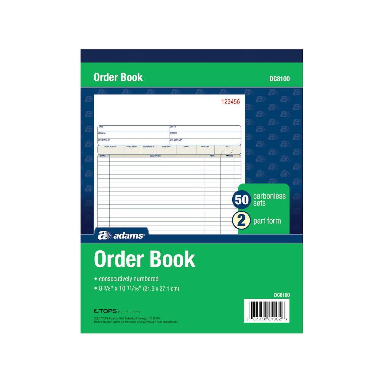SALES ORDER BOOK NCR 2PT 8" X 10"