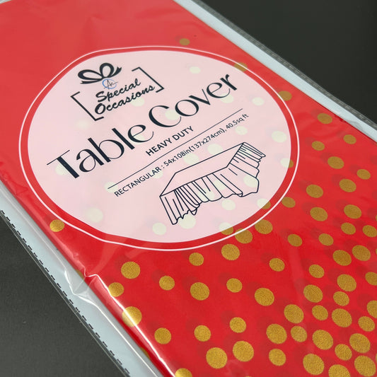 Rectangle Table Cover with Red and Gold dots