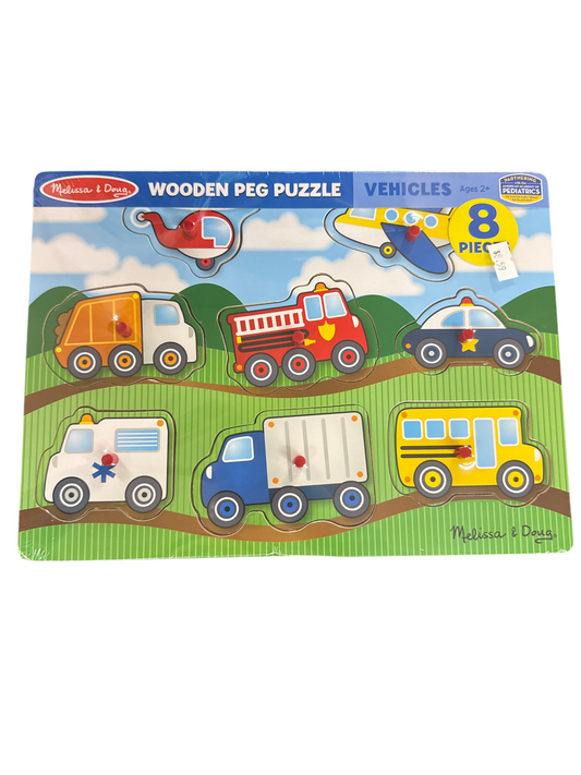VEHICLES PEG PUZZLE - 8 PIECES