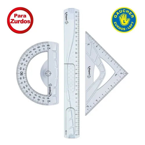 Set Geometría Maped Para Zurdos 3 Piezas