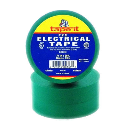 TAPE ELECTRICO VERDE 3/4 X 66 FT.