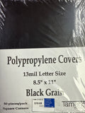 COVER PLASTIC LEATHER GRAIN BLACK 13M 50 PC
