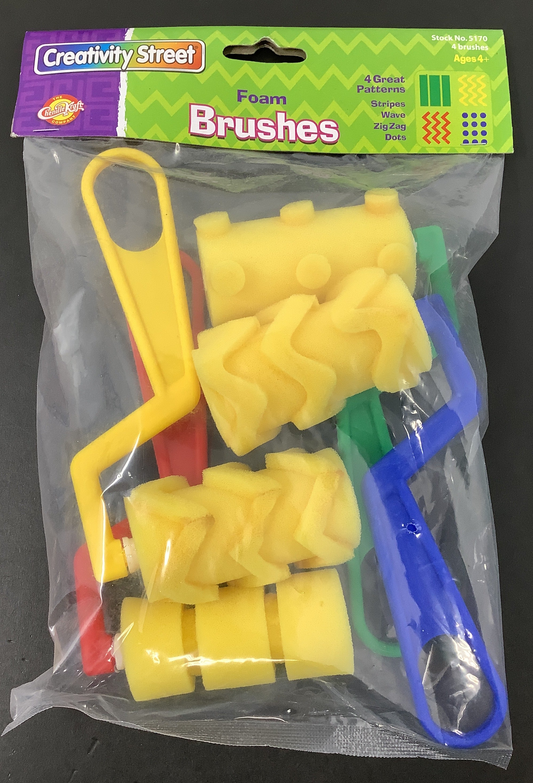 FOAM PATTERN BRUSHES 6" 4/PK