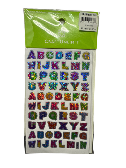 10X12MM COLORFULL ALPHABET STK LETTER