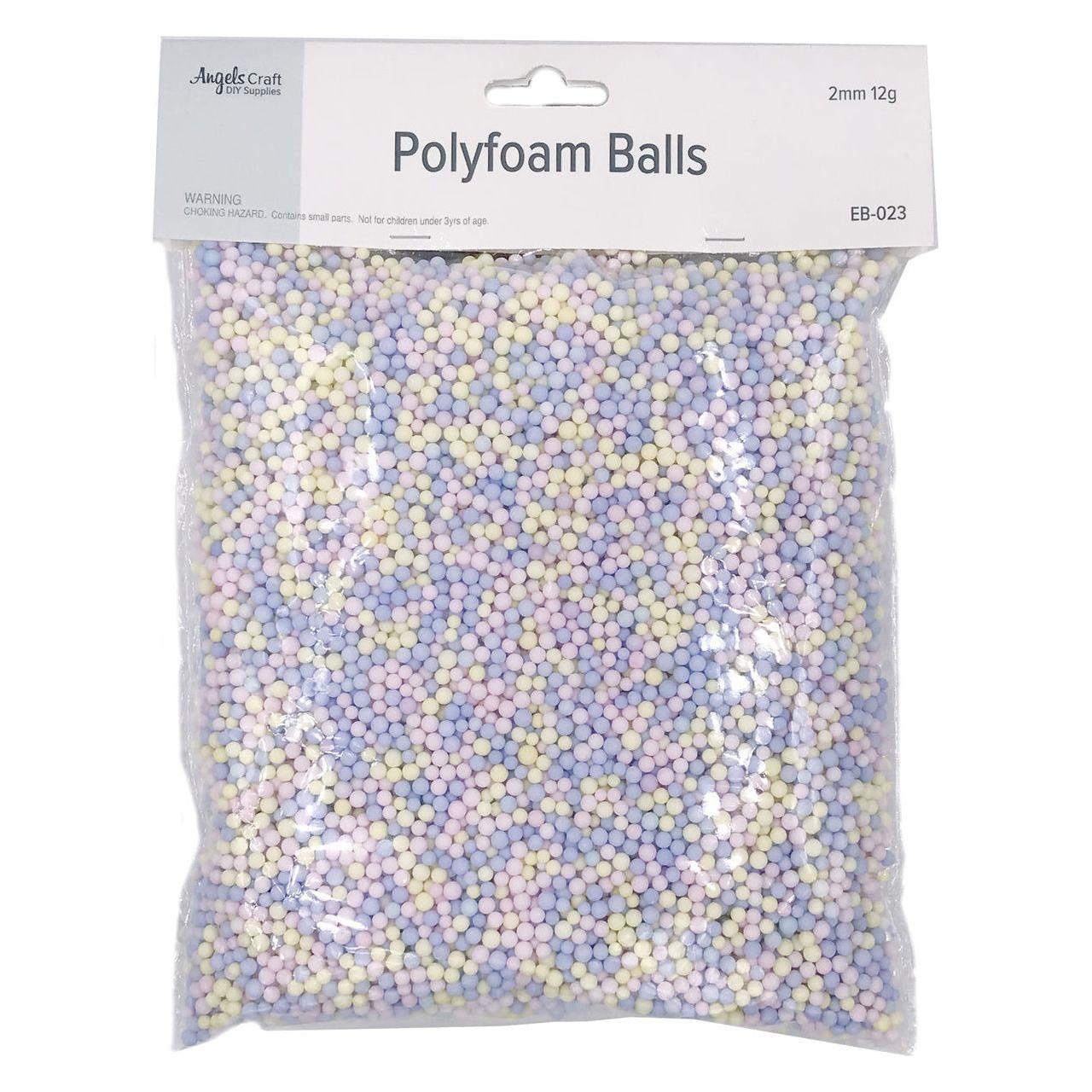 POLYFOAM BALLS MULTI-COLORS PASTEL SMALL 2MM 12G