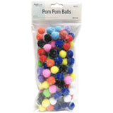 PUFFY GLITTER POM POM BALLS MEDIUM 80 CT