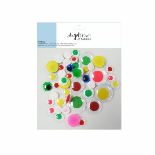 COLOR GOOGLY EYES 48 PC
