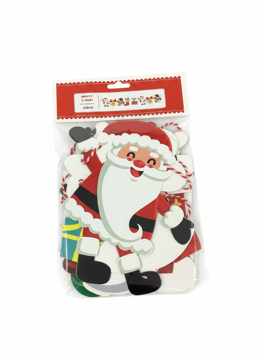 PAPER BANNER 8PC 8x6IN 7.5FT 4ASTD