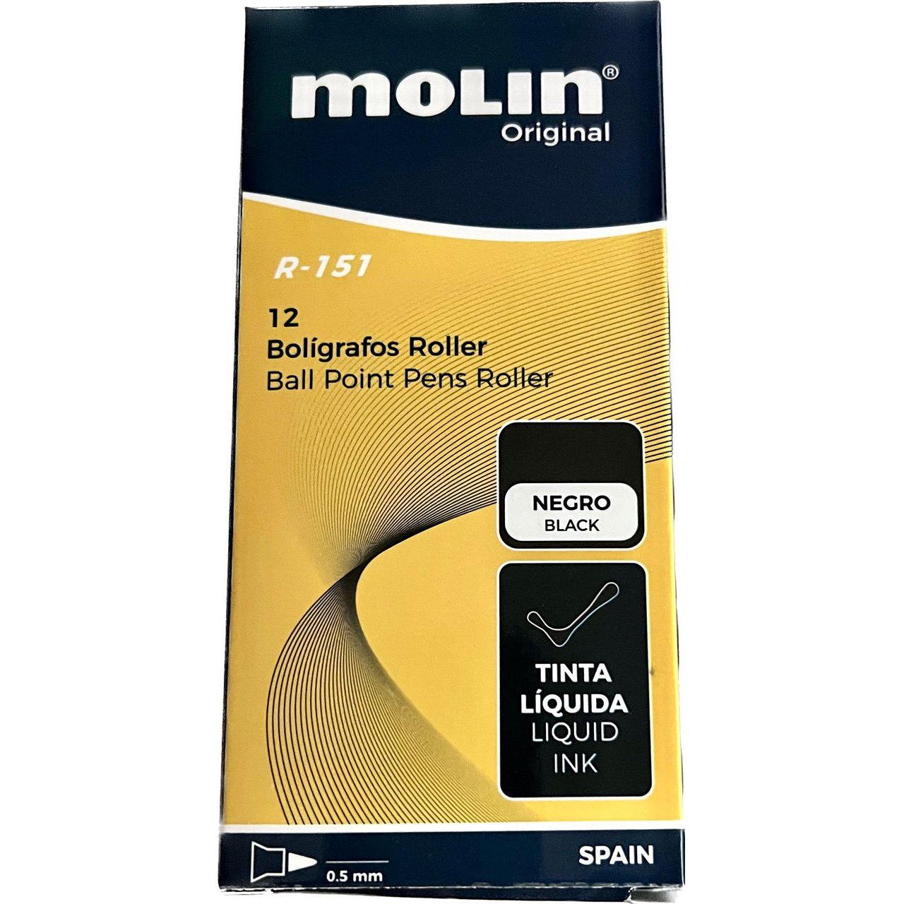 Boligrafos Roller Negro 12cs.