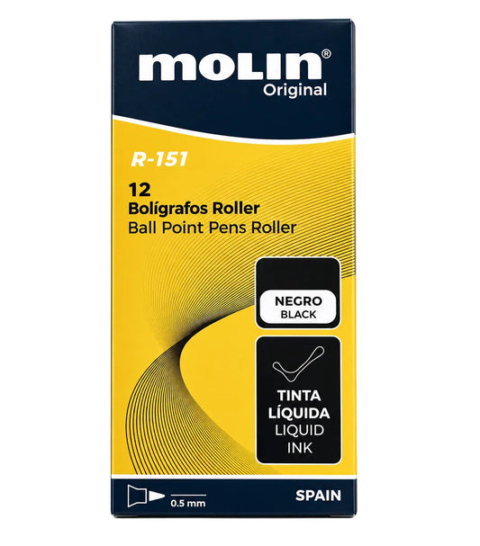 Boligrafos Roller Negro 12cs. - JA Riollano