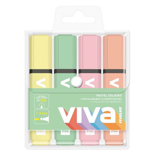 Marcador tinta pastel VIVA, bolsa de 4u