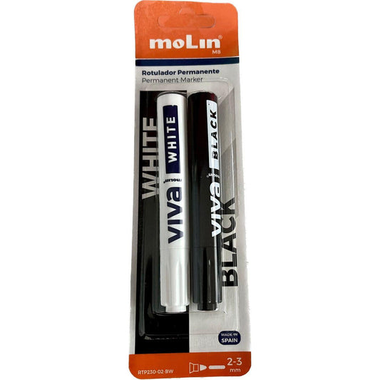 Blister 2 rotuladores permanentes-black & white