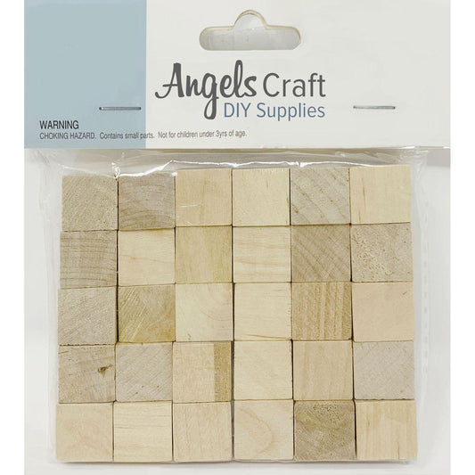 WOODEN CUBES 15X15X15MM 30PCS