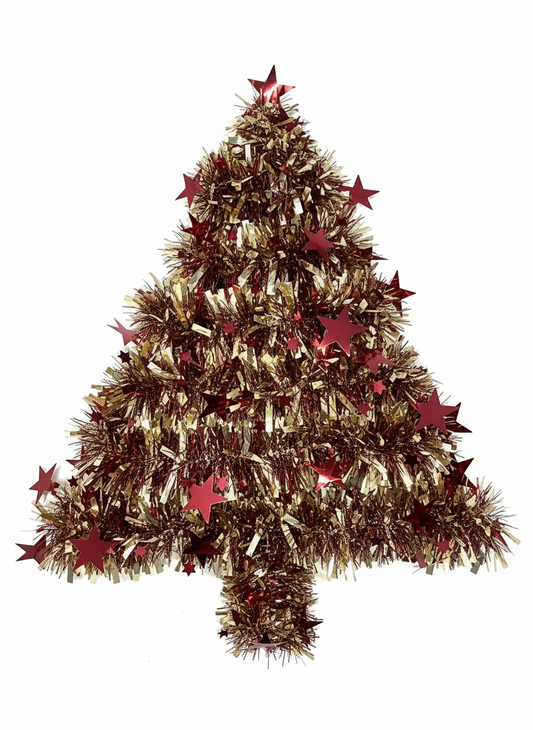 GARLAND THICK CUT W/ STAR 8FT VTG