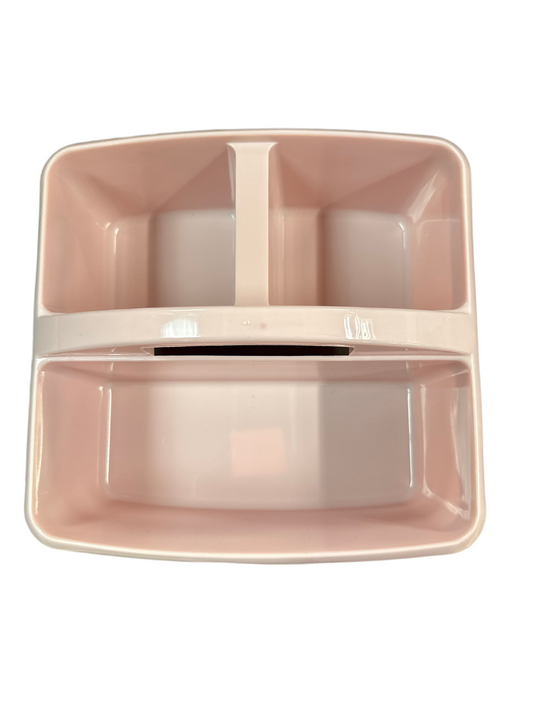 LIGHT PINK PLASTIC STORAGE CADDY