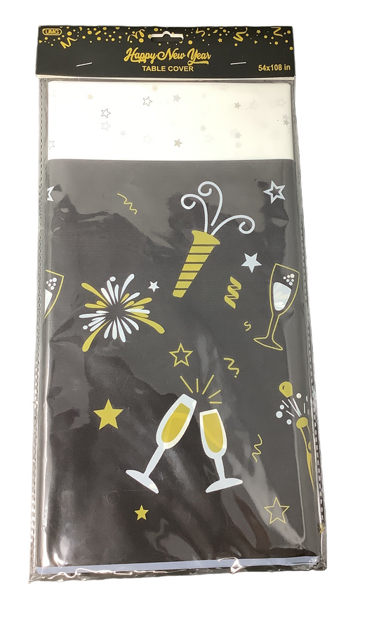 TABLE COVER NEW YEAR 1PC 54x108 INC