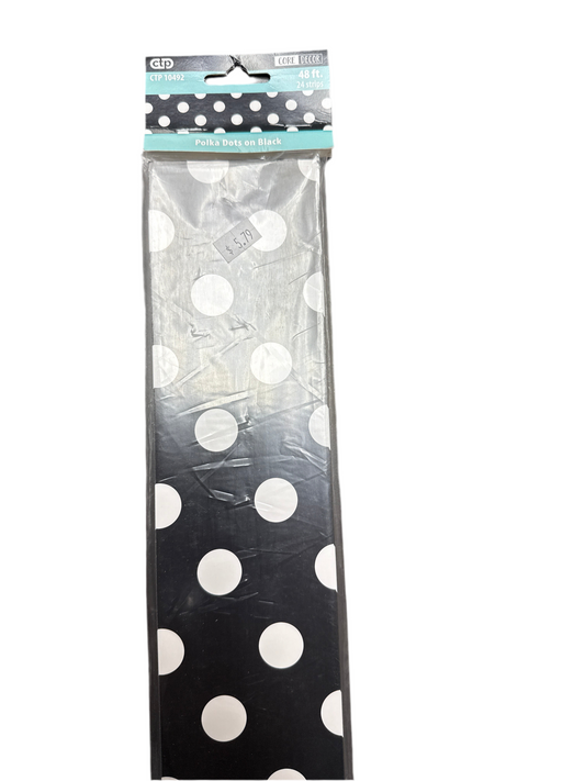 POLKA DOTS ON BLACK EZ BORDER 48FT. 24 STRIPS