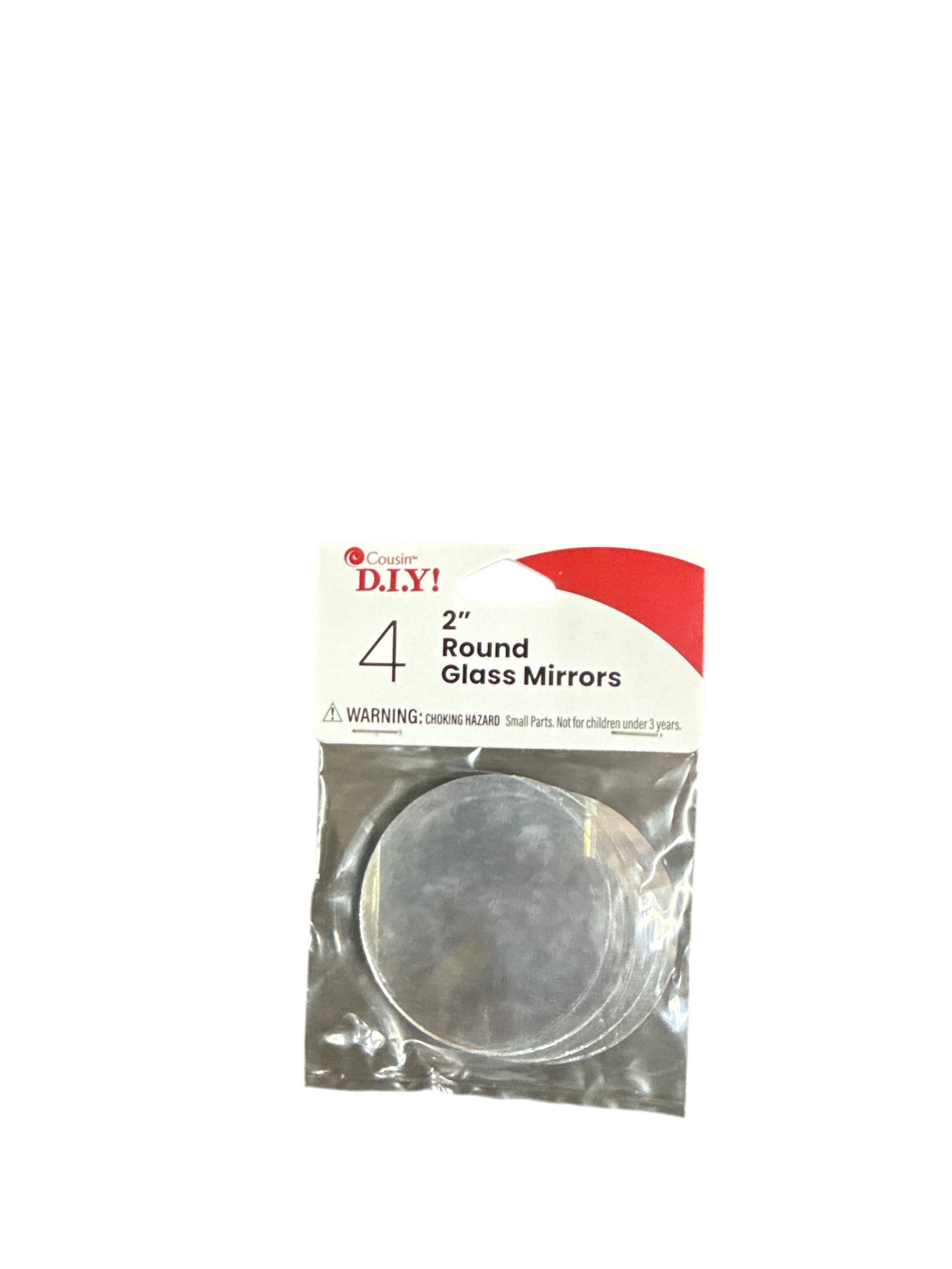 COUSINDIY ROUND GLASS MIRRORS 4/PKG-2"