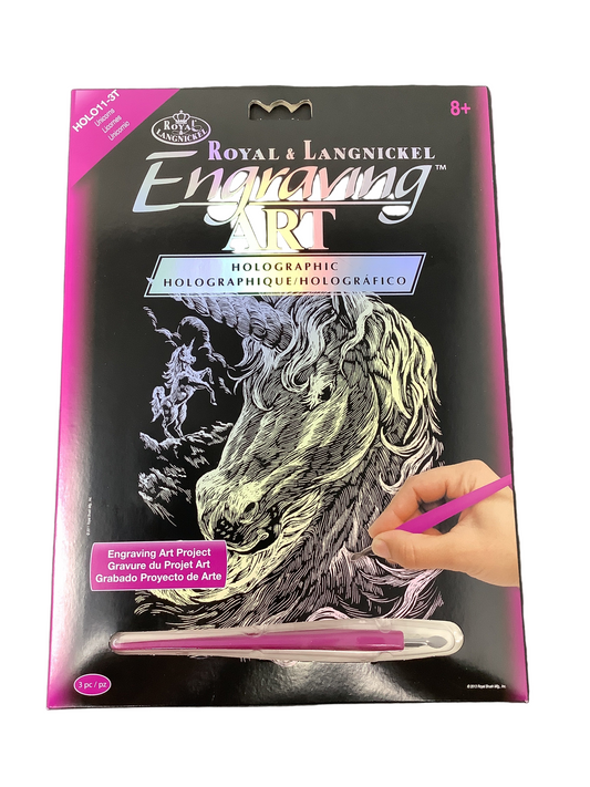 Engraving Art Holographic Unicorn