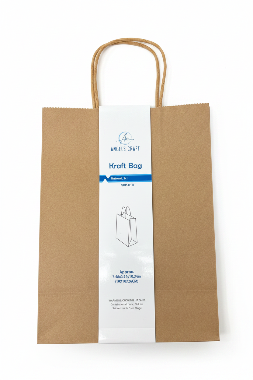 KRAFT BAG-NATURAL 2CT 7.48X3.94X10.24IN