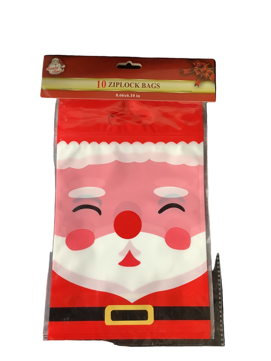 CHRISTMAS ZIP LOCK BAGS 10PC 2ASTD