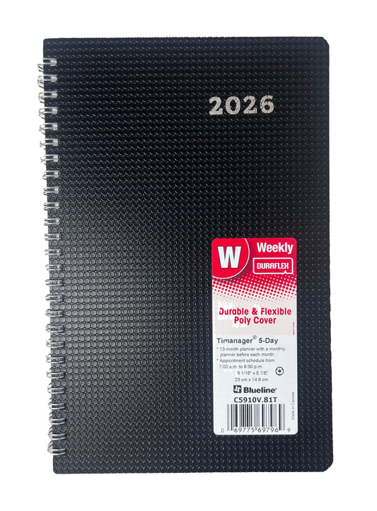 Weekly Time Manager Duraflex Black