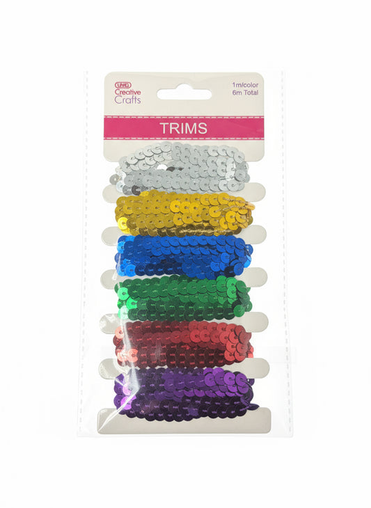 SEQUIN TRIM DARKS 6X1M EA
