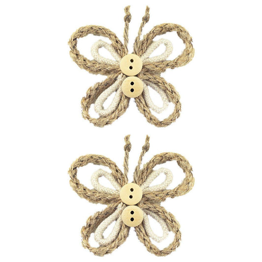ADHESIVE BUTTERFLY,TWINE/ROPE 2.5'' 2 PC