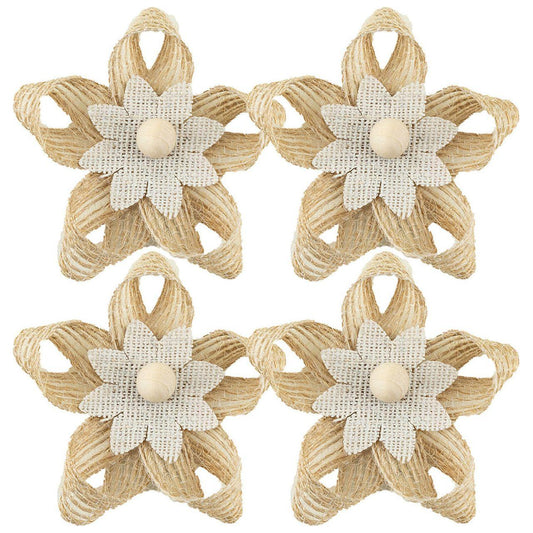 CANVA BURLAP ADHESIVE FLOWER CENTER WOOD 2.5'' 4PC