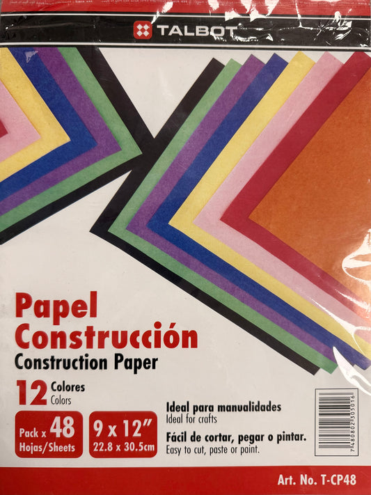 Papel De Construccion 12 Colores 48 hojas