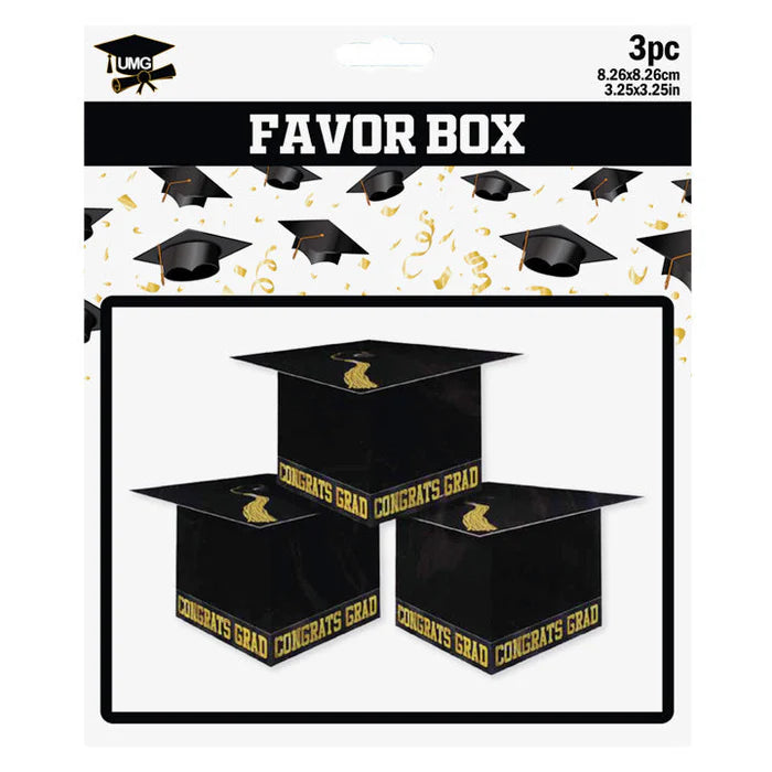Favor Box Gradcap | 3PC 3.25in | 8.26cm