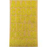 GLITTER ALPHABET STICKER GOLD 1" 2 SHEETS