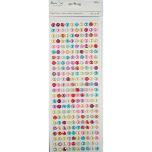 BUBBLE FRAME STONE STICKER ASSORTED COLOR 240 PC