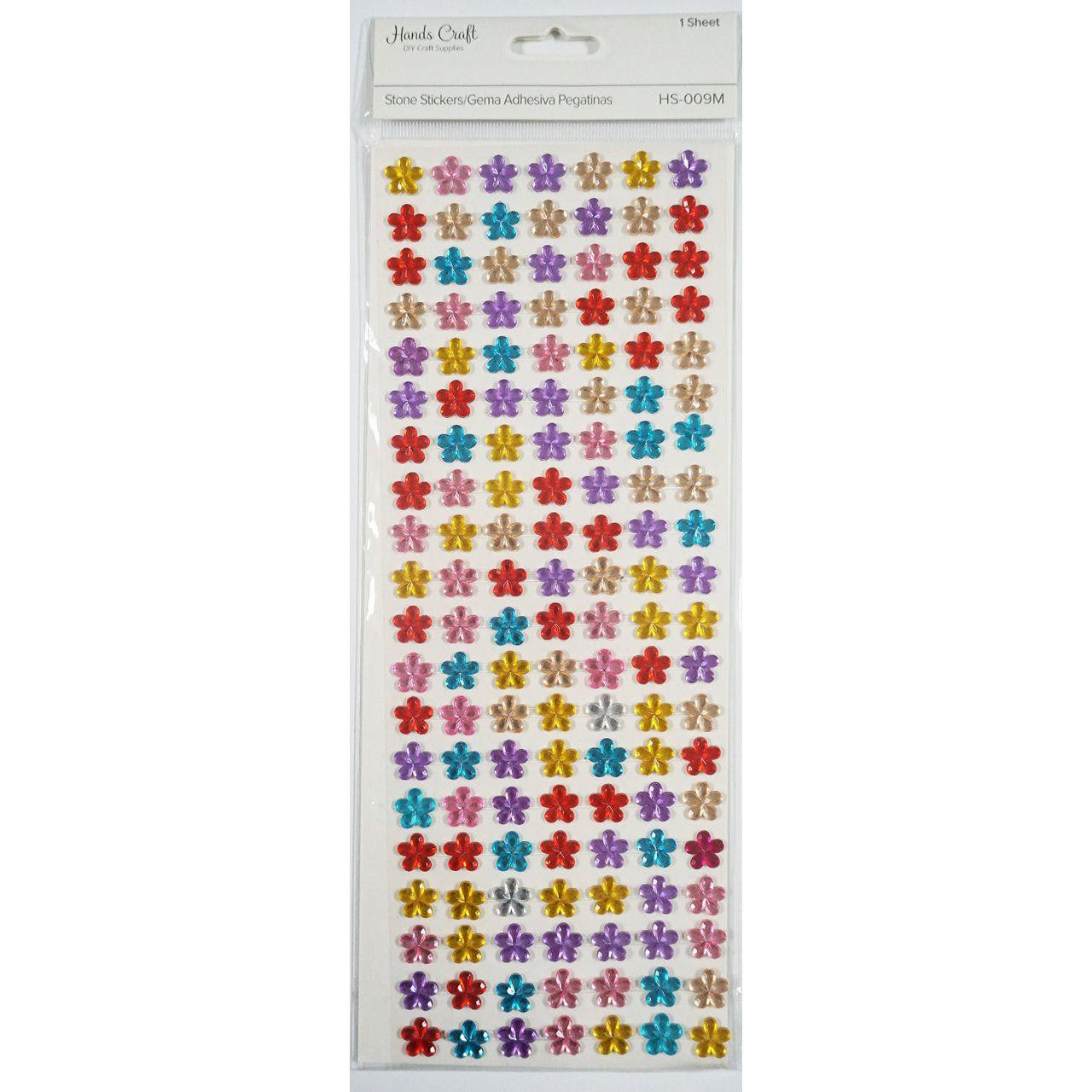 FLOWER STONE STICKER ASSOTED COLORS 140 PC