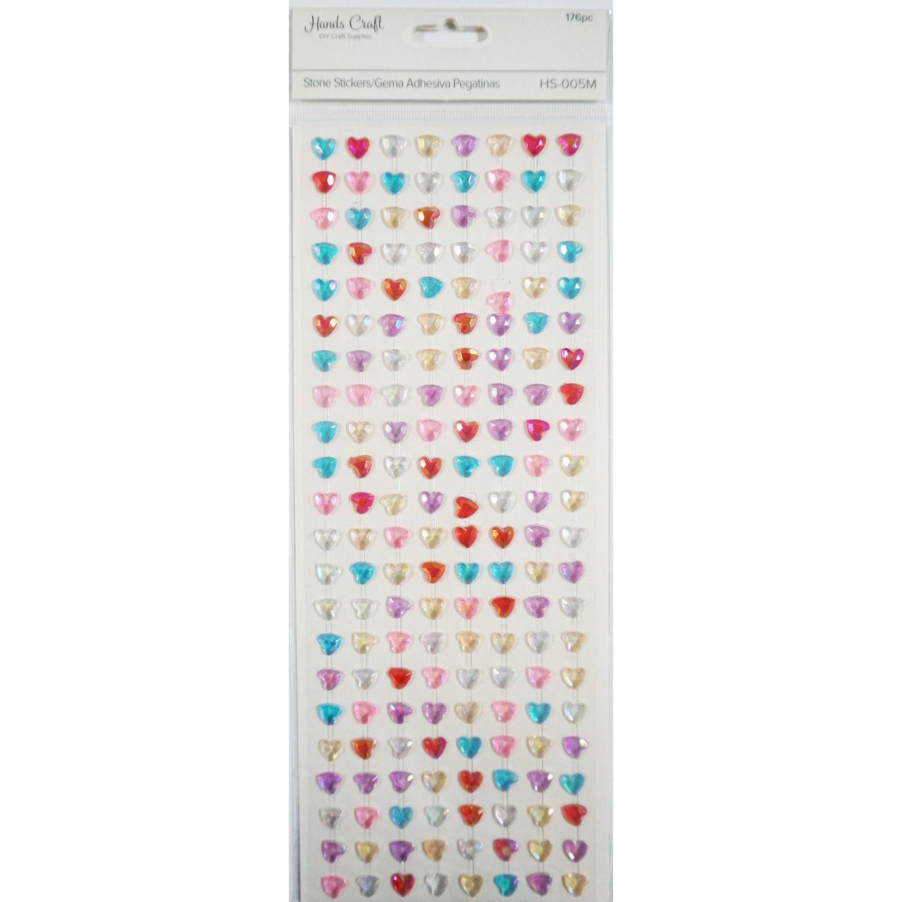 HEART STONE STICKER MIX 176 PC