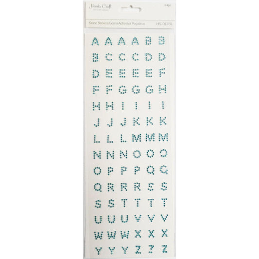 LETTER STONE STICKER BLUE 84 PC