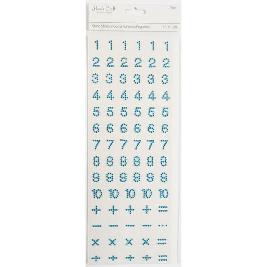 NUMBER STONE STICKER BLUE 79 PC