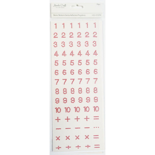 NUMBER STONE STICKER PINK 79 PC