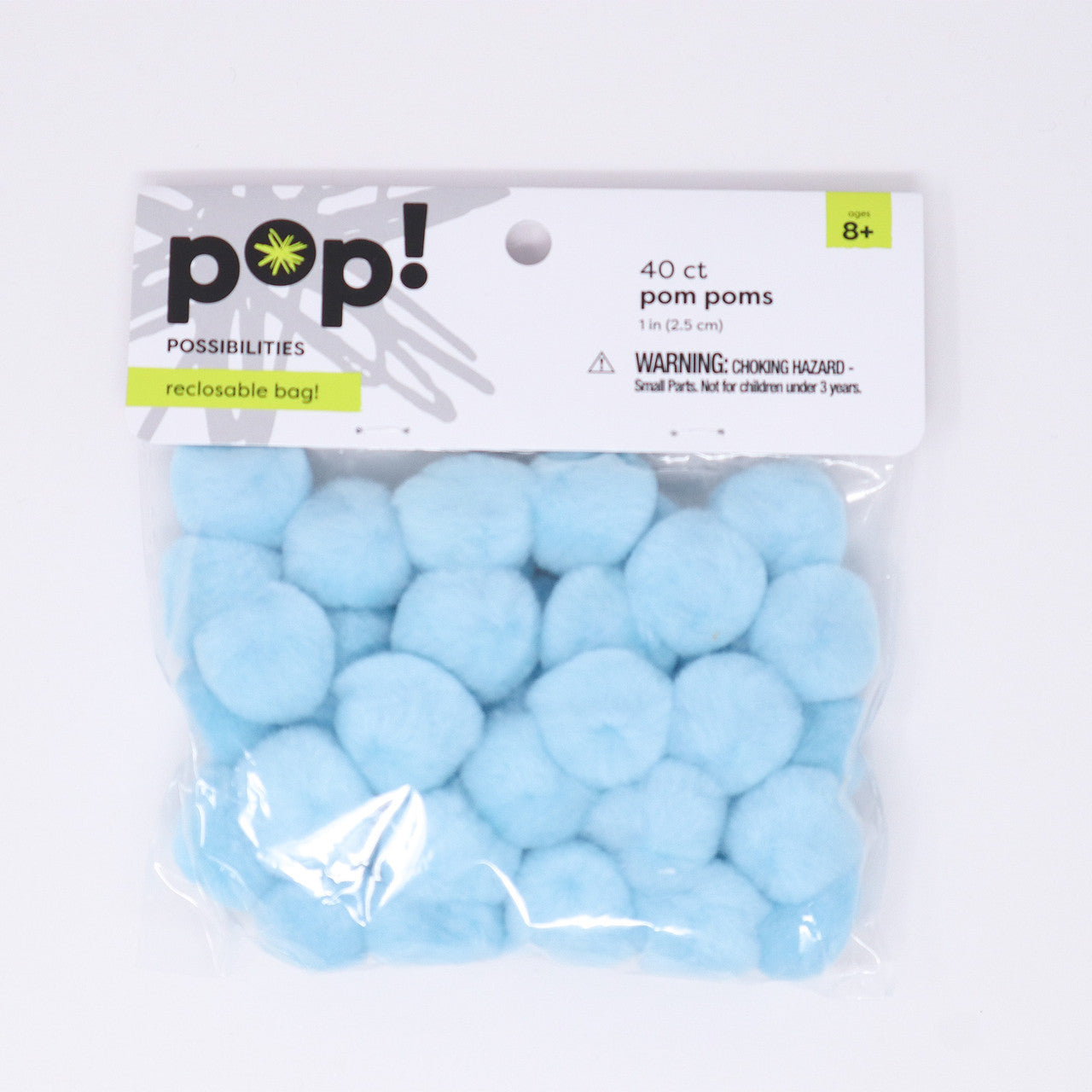 POMS BABY BLUE 1IN 40PC