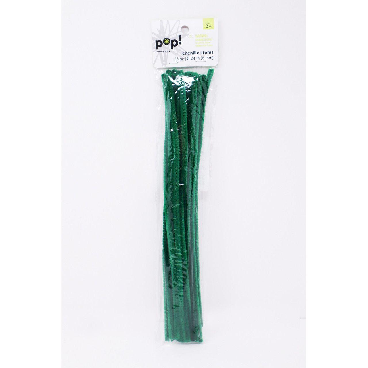 CHENILLE STEMS EMERLD 6MM 25PC