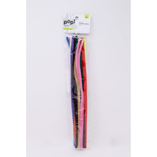 CHENILLE STEMS MULTI 6MM 25PC