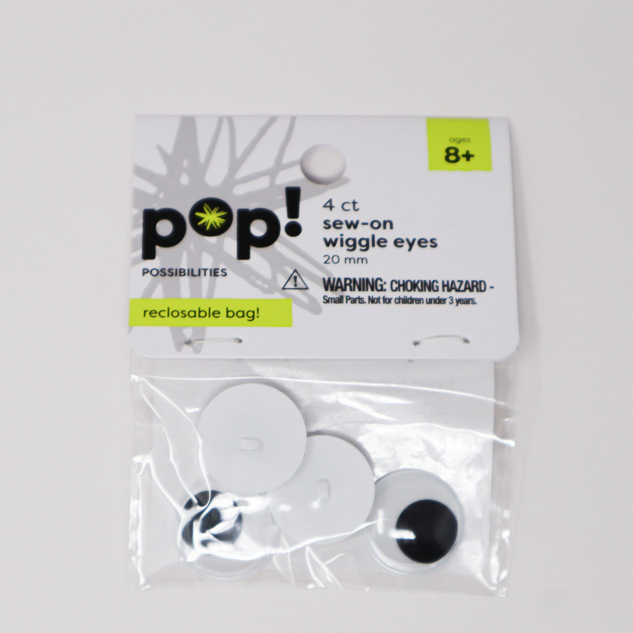 EYES SEW ON 20MM 6pcs