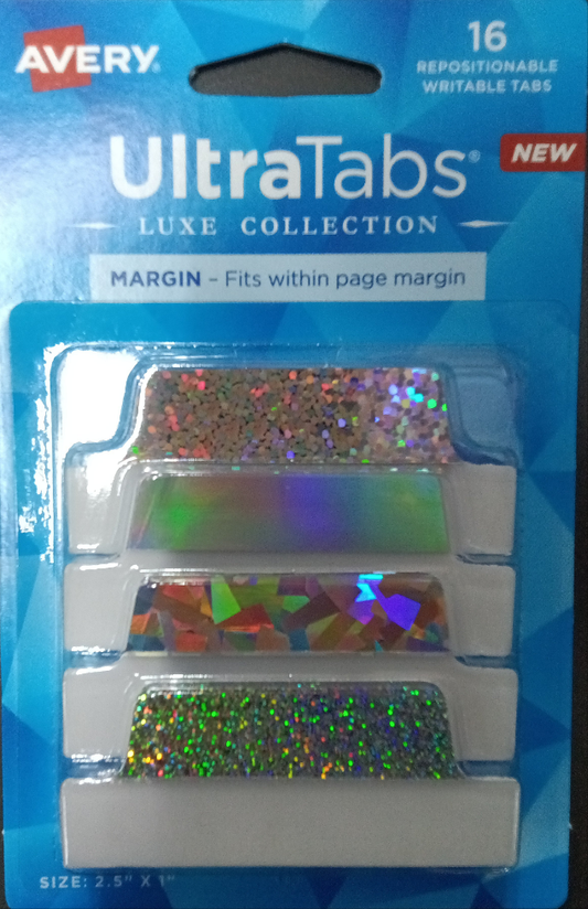 ULTRA MARGIN TABS 2-1/2"X1" ASSORTED COLOR 16 TABS
