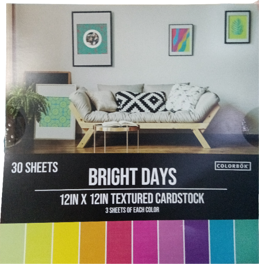 BRIGHT DAYS TEXTURED CARDSTOCK PAPER PAD 12X12